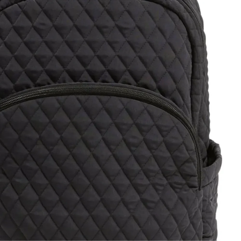 Vera Bradley Black Moonless Night Quilted Polyester Large Laptop Backpack 31 L